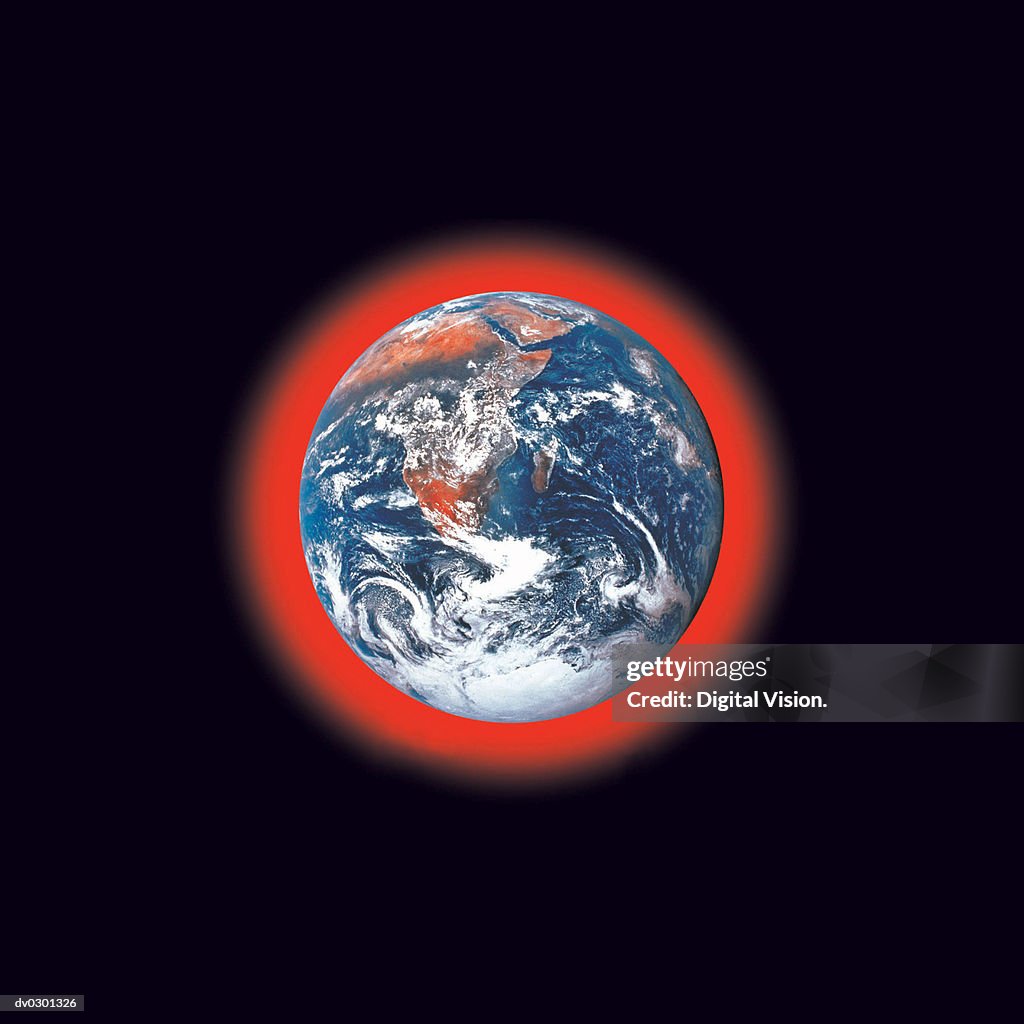 Earth with Red Corona