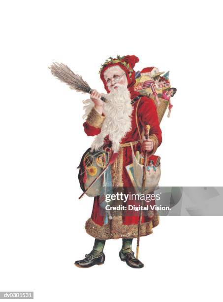 santa claus - old man facing camera stock illustrations