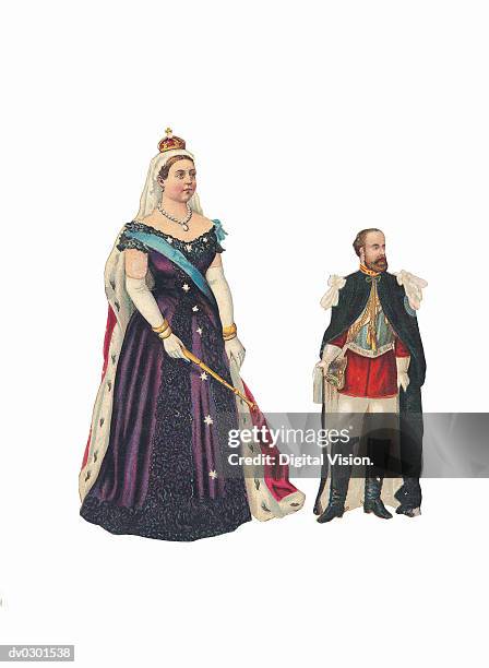 stockillustraties, clipart, cartoons en iconen met victoria and albert - the prince of wales duchess of cornwall mark 400th anniversary of shakespeares death