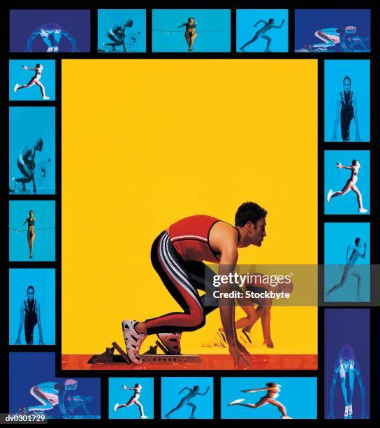running collage - athlete montage stock pictures, royalty-free photos & images