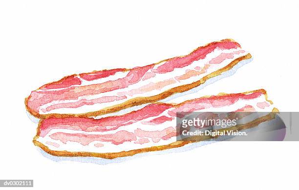 ilustrações, clipart, desenhos animados e ícones de slices of bacon - carne de porco