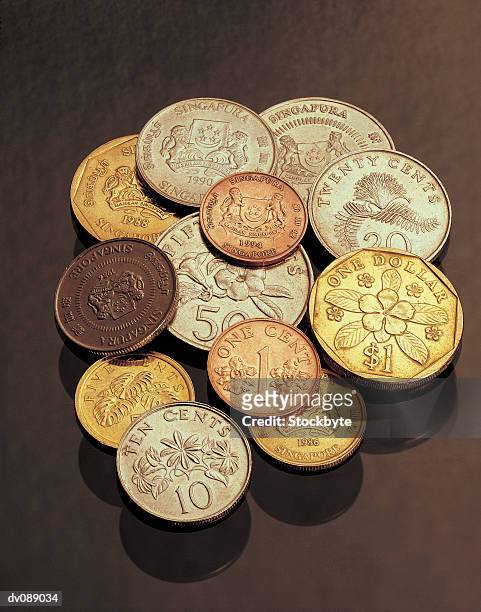singapore coins - singapore stock-fotos und bilder