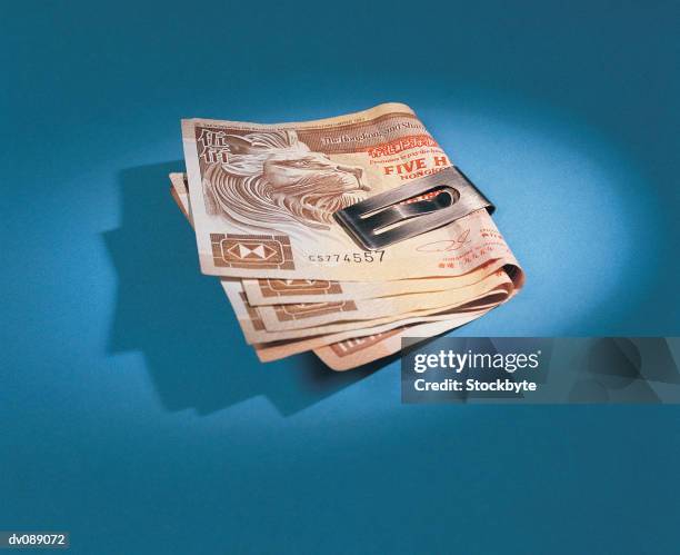 hong kong notes and money clip - mola de prender dinheiro imagens e fotografias de stock