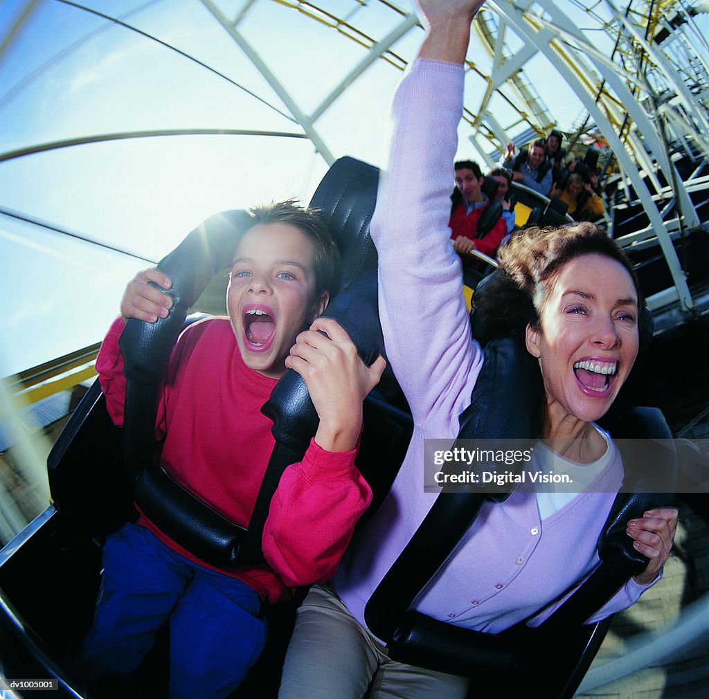 Mother and Son on a Roller Coaster