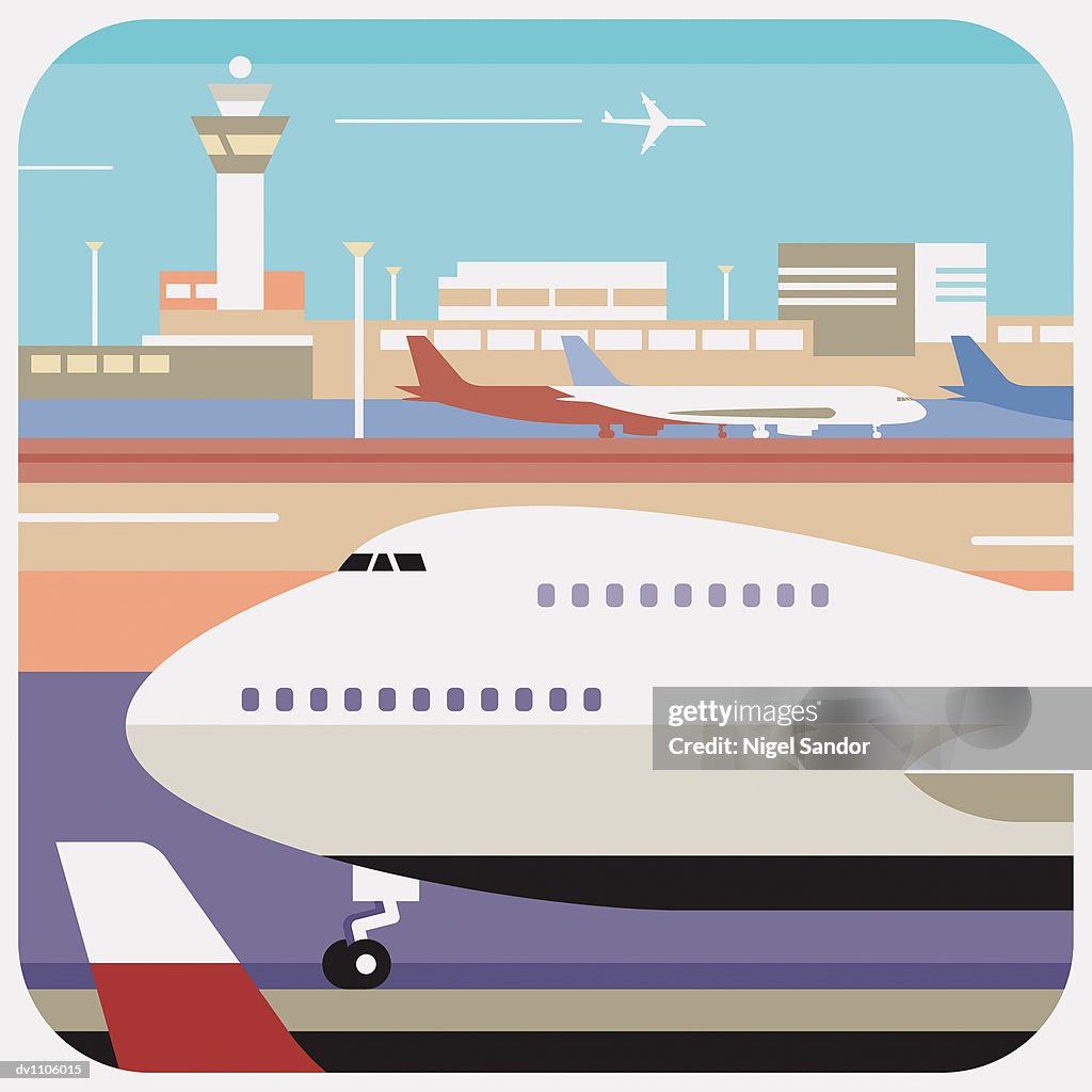 Commercial Aeroplane in An Airport