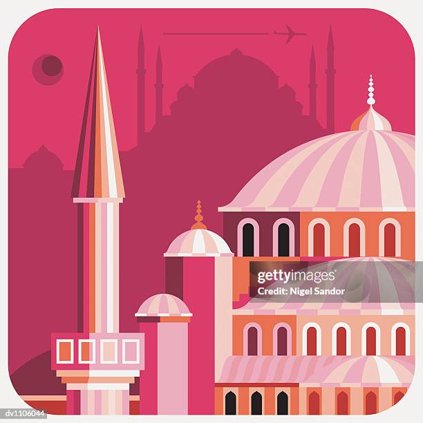 blue mosque, istanbul, turkey - sultanahmet viertel stock-grafiken, -clipart, -cartoons und -symbole