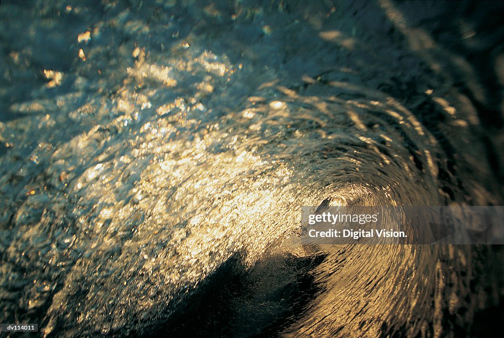 Underside of breaking wave