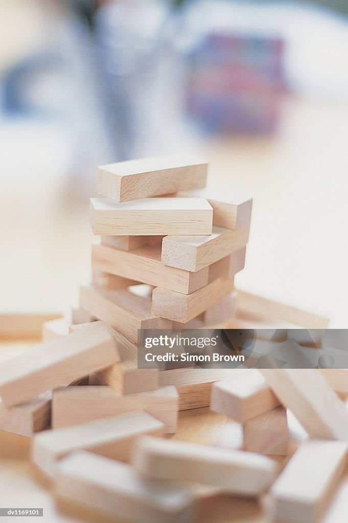 Pile of Desk Toy Wooden Bricks