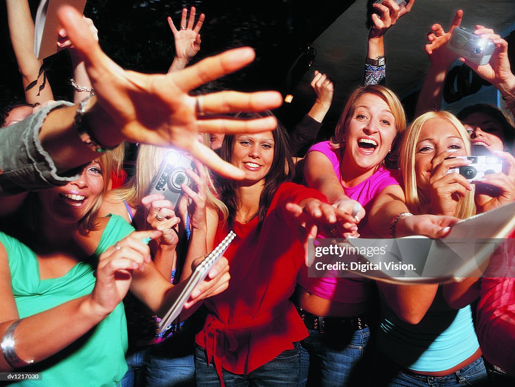 Shouting Fans Crowd Of Young Female Fans Shouting And Wanting Autographs High-Res ...