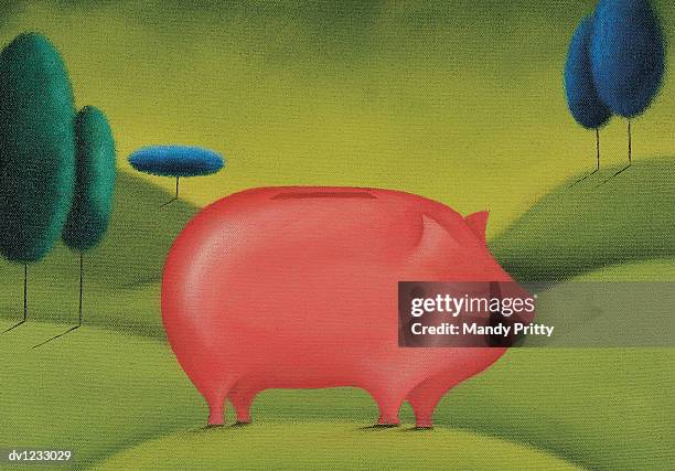 piggy bank - mandy pritty stock illustrations