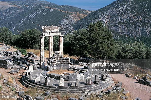 oracle of delphi, thessaly, greece - travel​ stock pictures, royalty-free photos & images