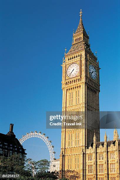 millennium wheel, big ben and the houses of parliament, london, united kingdom - vigils are held for the victims of the london bridge terror attacks stockfoto's en -beelden