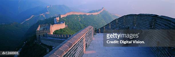 great wall of china, china - chinese muur noord china stockfoto's en -beelden