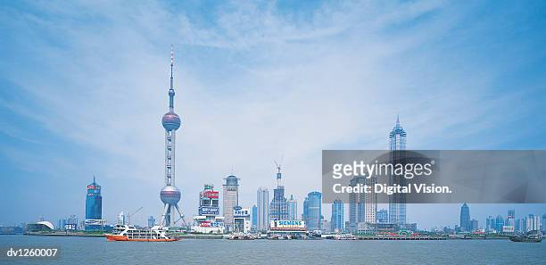 oriental pearl tower and the jin mao building, pudong, shanghai, china - oriental stock pictures, royalty-free photos & images