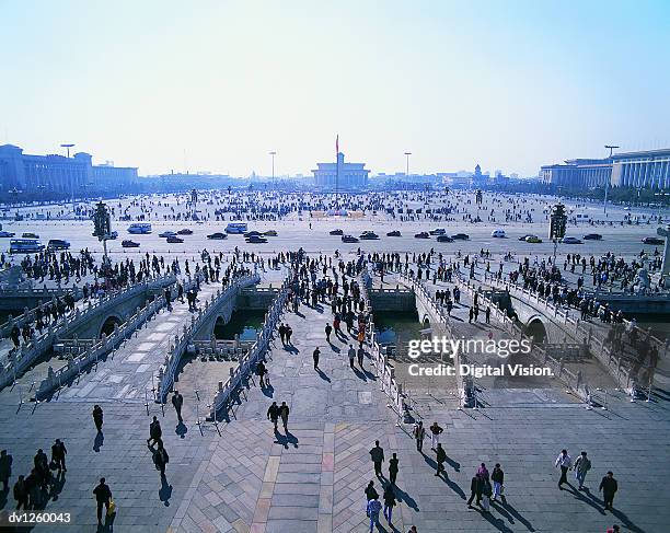 jinshui bridges, tiananmen square, beijing, china - platz des himmlischen friedens stock-fotos und bilder