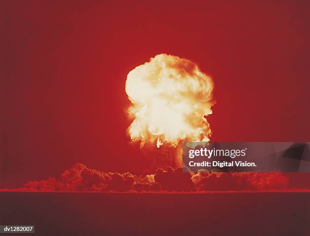 nuclear bomb test, nevada, june 18 1957 - nuclear war stock pictures, royalty-free photos & images