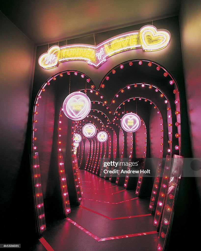 Entrance to the Tunnel of Love Amusement Park Ride, United Kingdom