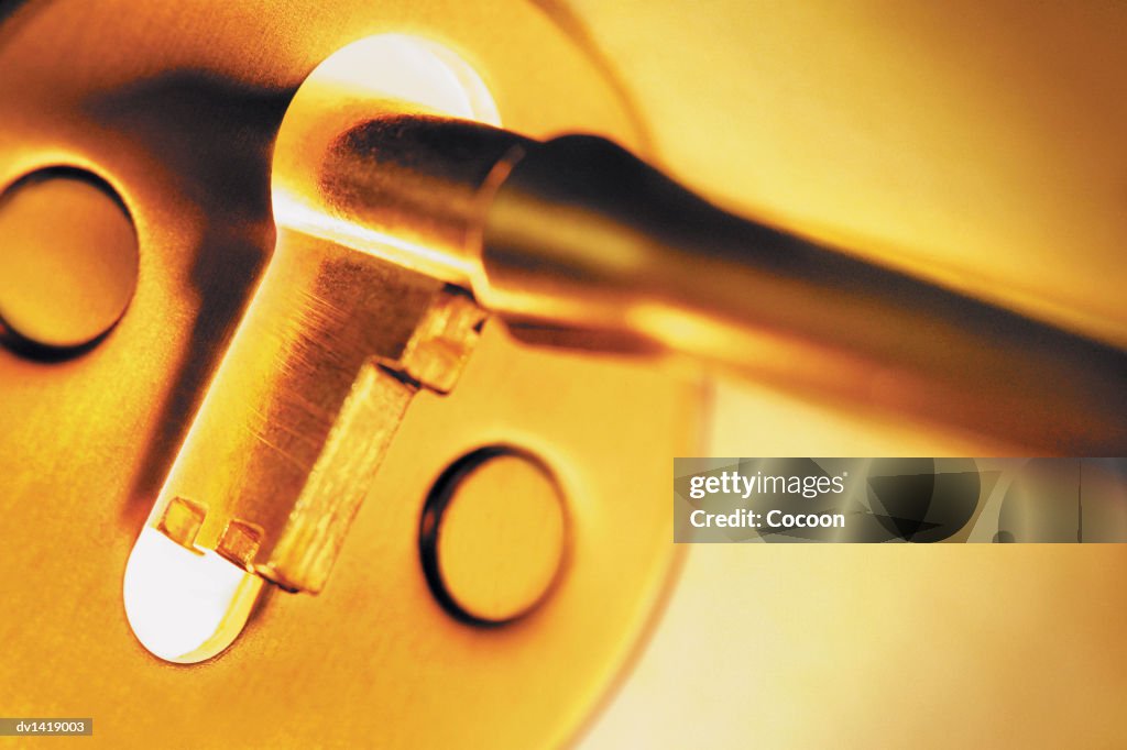 Close-up of a Key in a Keyhole