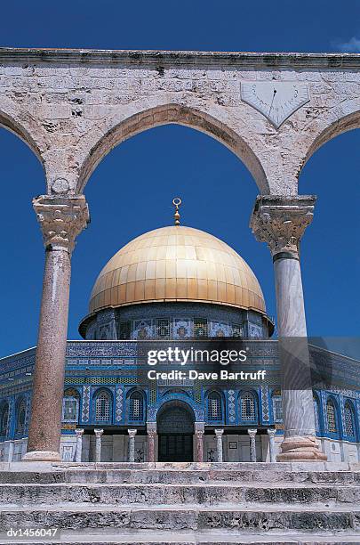 dome of the rock, jerusalem, israel - dome of the rock stock-fotos und bilder