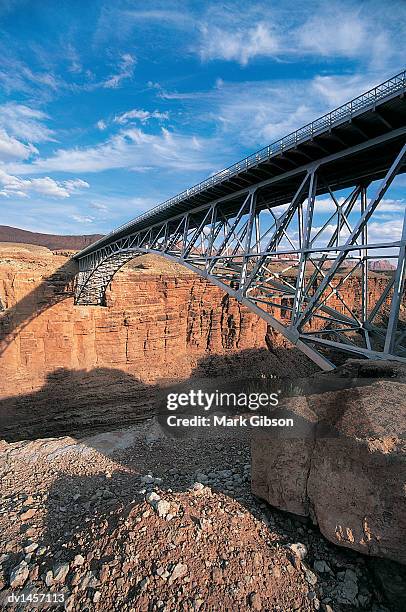 navajo bridge above marble canyon in arizona - gibson stock pictures, royalty-free photos & images