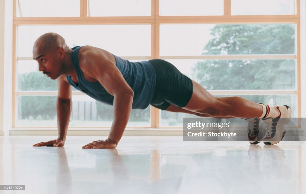 Man performing push-ups