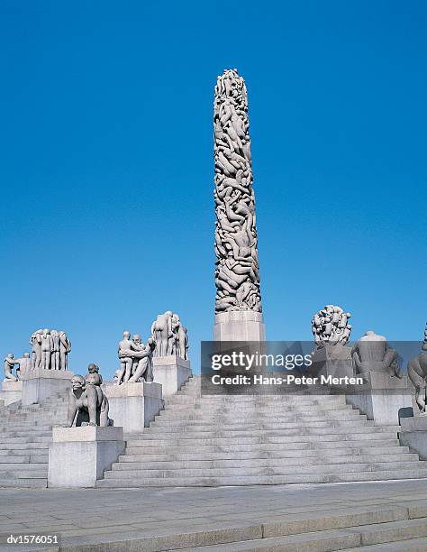 sculpture, gustav vigeland's sculpture park, oslo, norway - gustav vigeland sculpture park bildbanksfoton och bilder