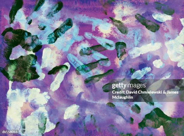 black and white hand prints on lilac purple background - purple lilac stock illustrations