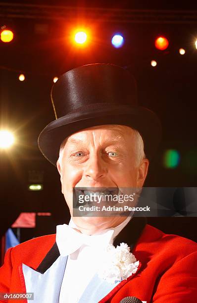 portrait of a male ringmaster - ringmaster stock pictures, royalty-free photos & images