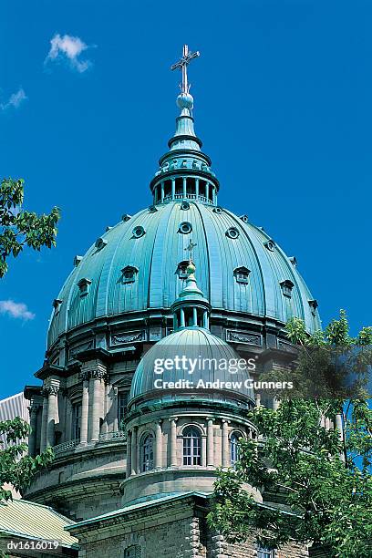 detail of the domed roof of marie reine du monde cathedral, montreal, quebec, canada - mairie stock pictures, royalty-free photos & images