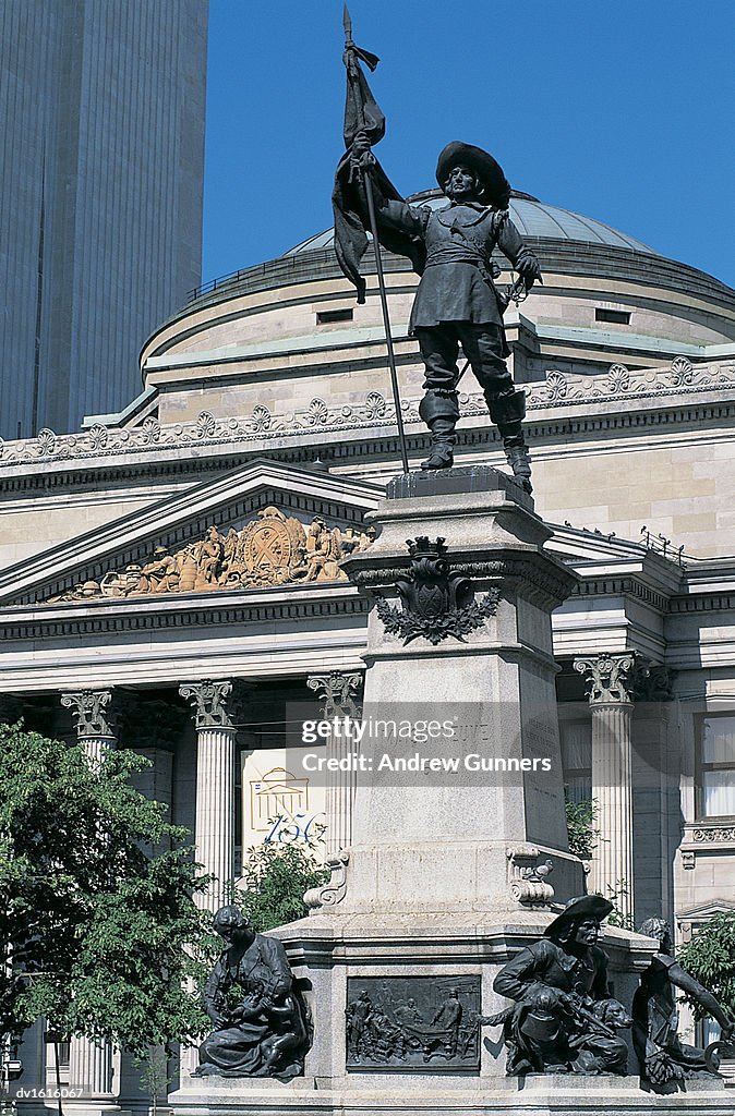 Statue at the Place d'Armes, Old Montreal, Quebec, Canada