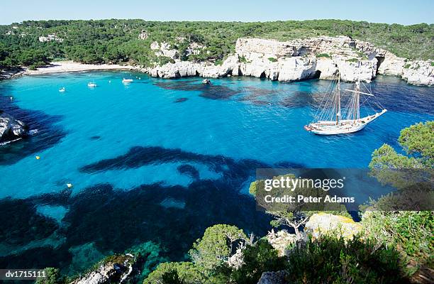 cala macarelleta, menorca, balearic islands, spain - cala stock pictures, royalty-free photos & images