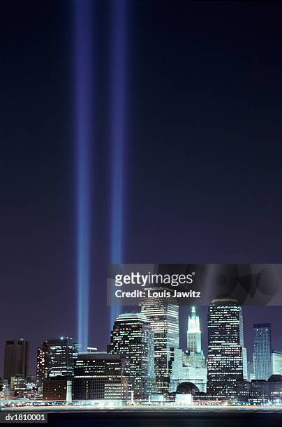 twin towers of light, new york city, usa - usa city stock pictures, royalty-free photos & images