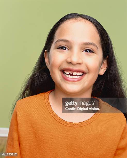portrait of a young girl, laughing - black hair stock pictures, royalty-free photos & images