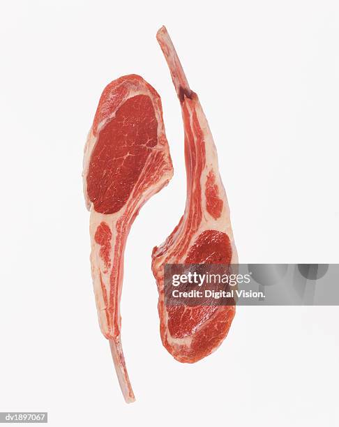 pieces of raw lamb - lamb chop stock pictures, royalty-free photos & images