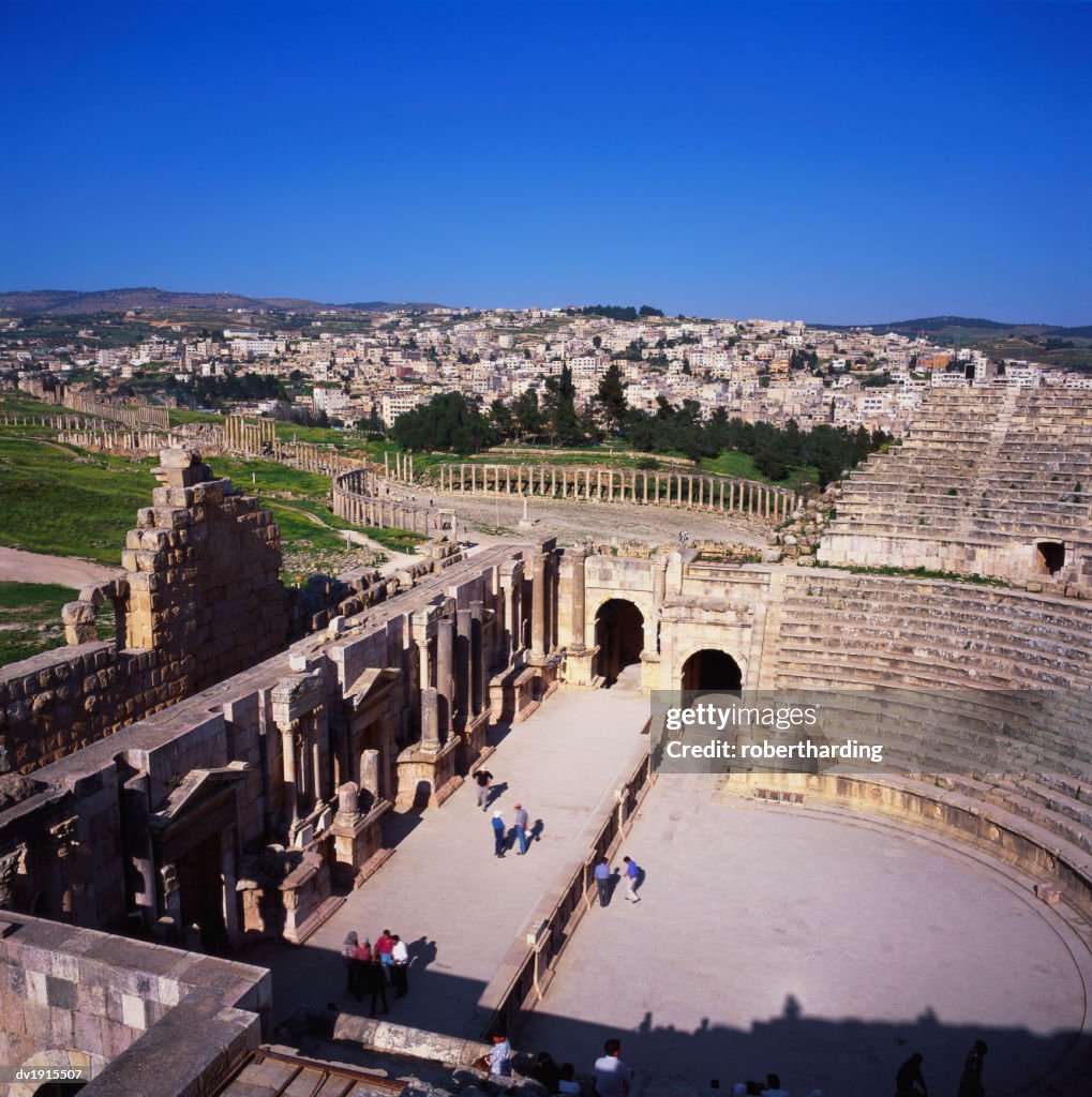 Ancient Roman Oval Forum, Jerash, Decapolis, Jordan