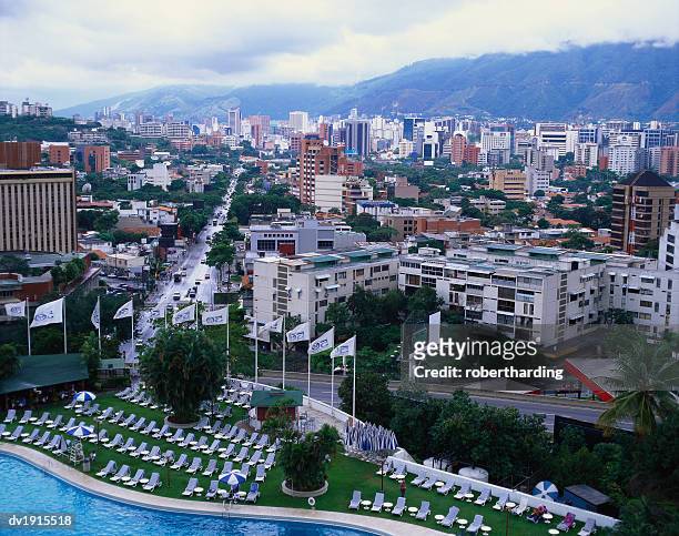 aerial view of las mercedes, caracas, venezuela - caracas stock pictures, royalty-free photos & images