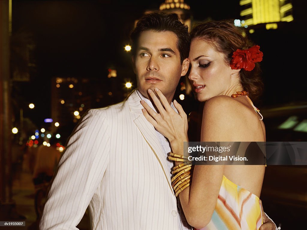 Couple Wearing Club wear Standing Outdoors