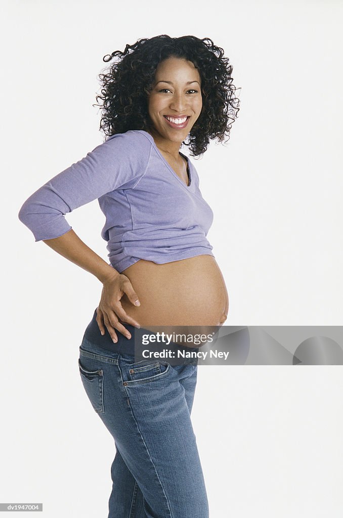 Studio Portrait of a Pregnant Woman