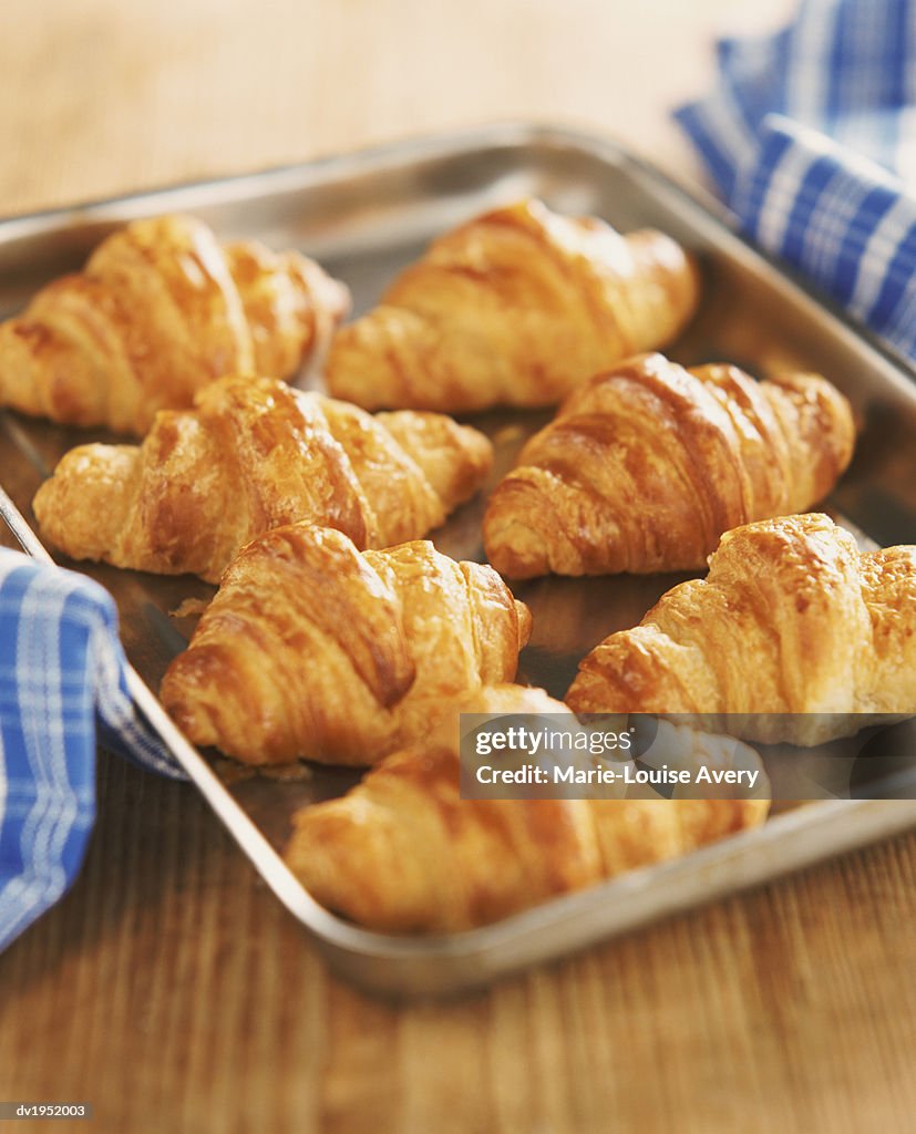 Croissants on a Baking Tray