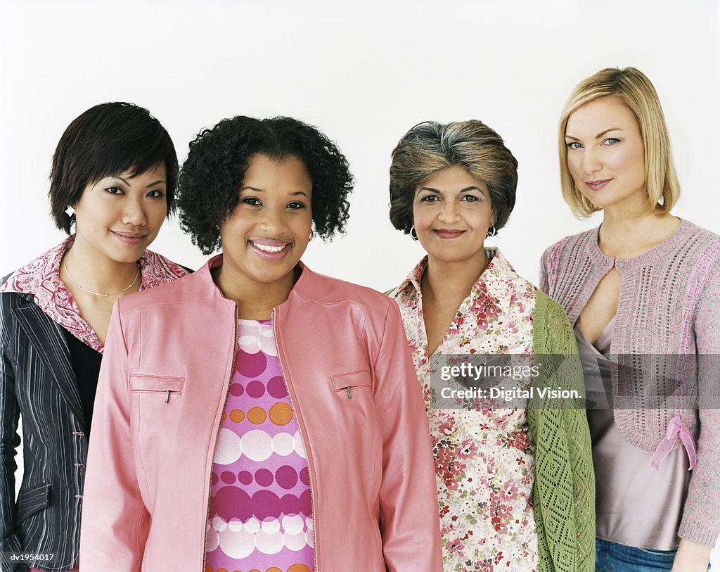 Studio Shot of a Mixed Age, Multiethnic Group of Women