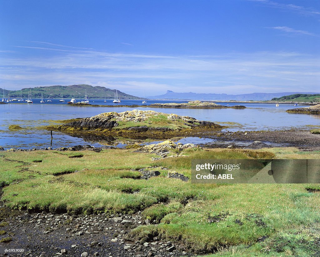 View of the Isle of Eigg from Arisaig, South Morar, Scotland