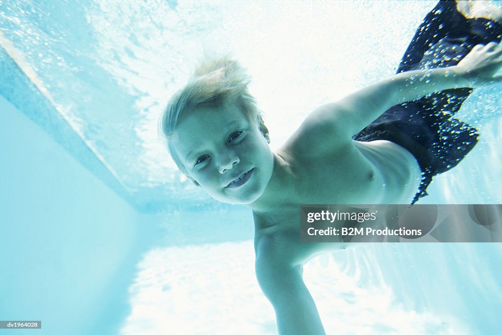 Boy Swimming Underwater