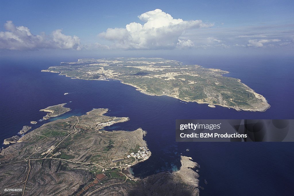 Aerial View of the Islands of Gozo and Comino, Malta