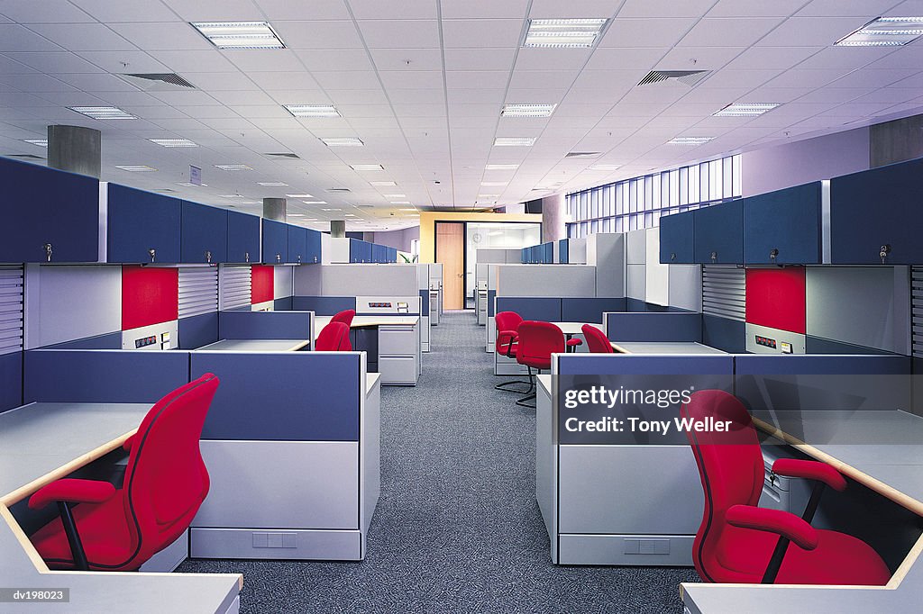 Vacant cubicles in office