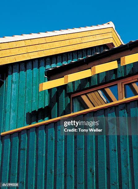 low angle view of roof and fa ade - fa stock pictures, royalty-free photos & images