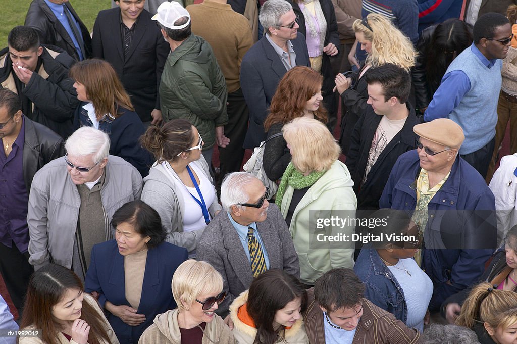 Elevated View of a Crowd of People