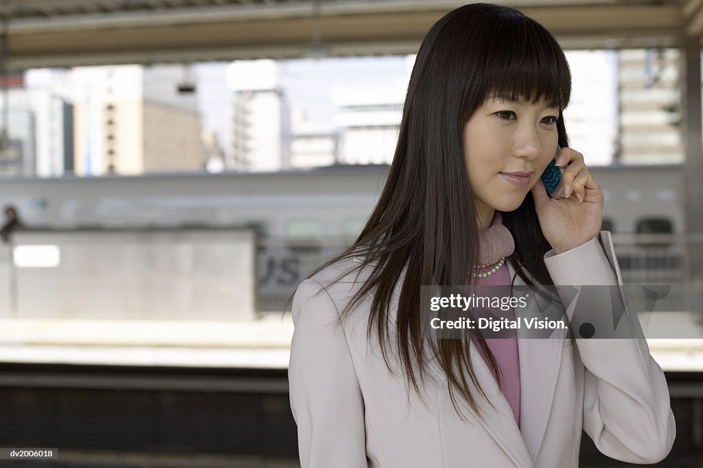 Businesswoman Talking on a Mobile Phone