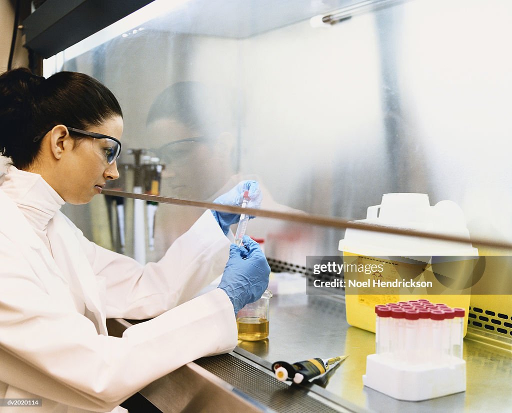 Scientist Examining a Test Tube