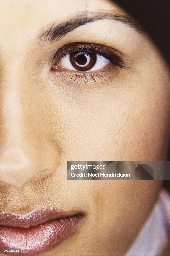 Close Up Portrait of a Brown Eyed Women