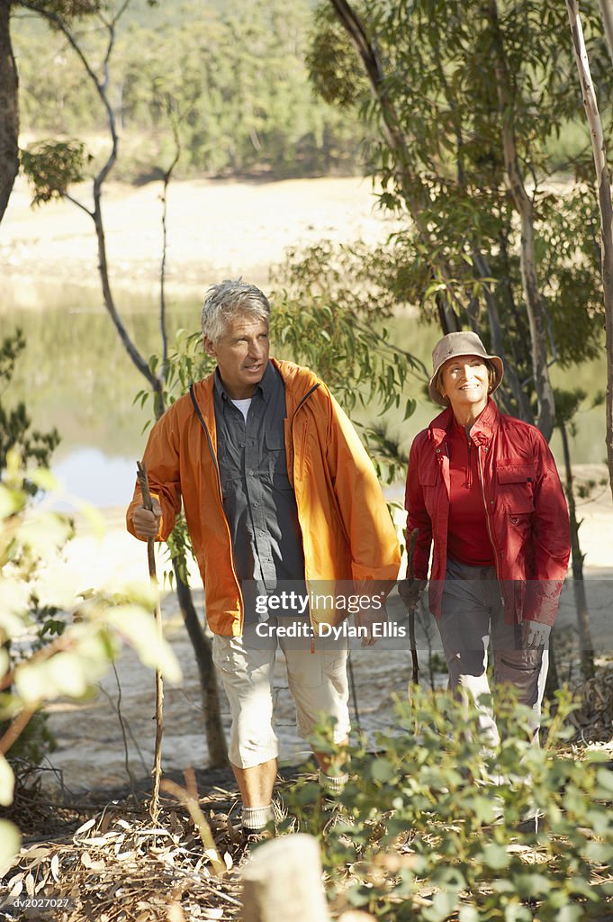 Senior Couple Hiking in the Countryside